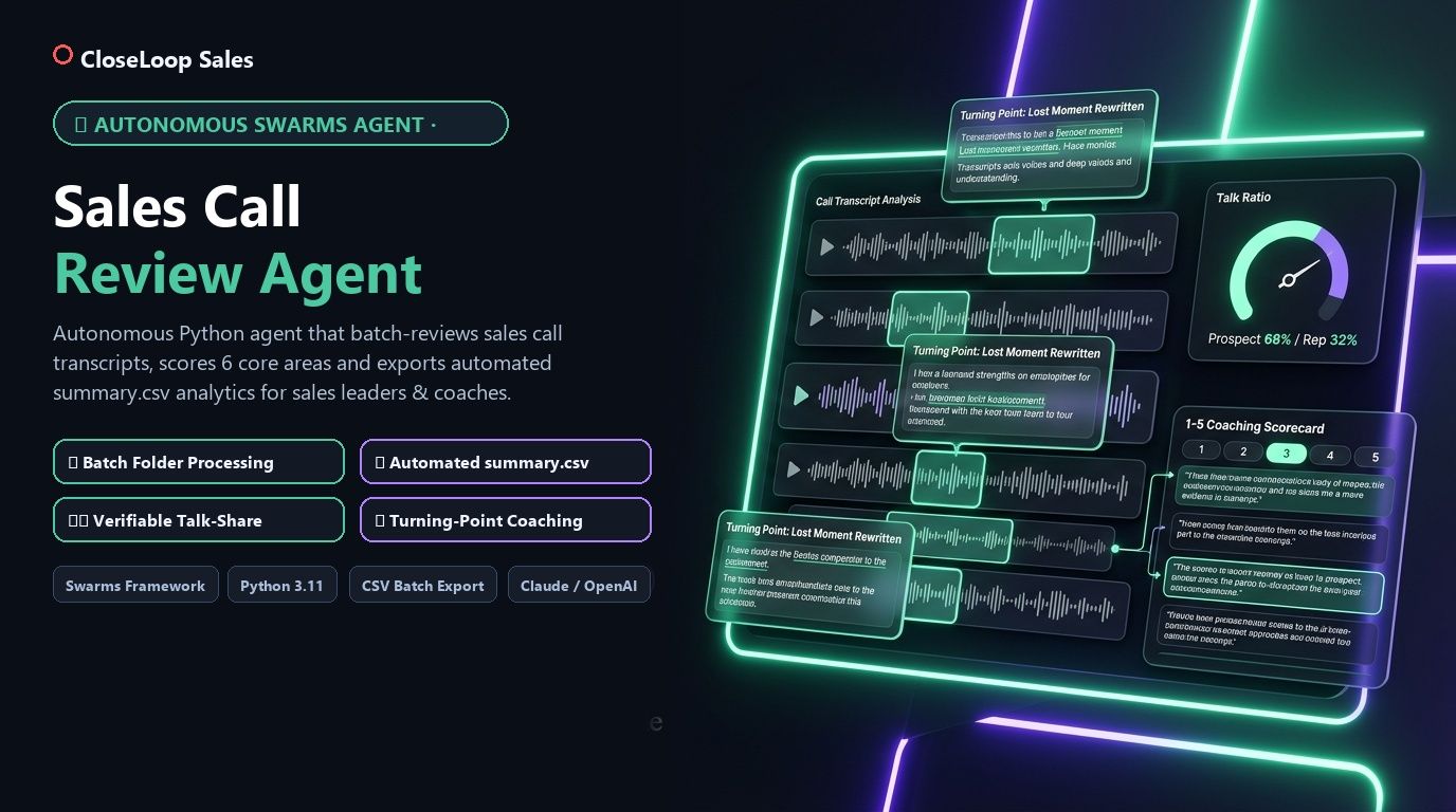 CloseLoop Sales: Sales Call Review Agent