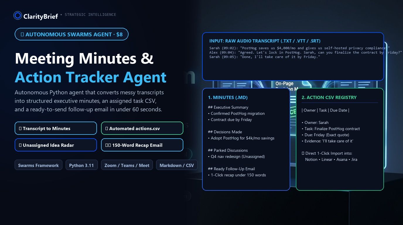 ClarityBrief: Meeting Minutes & Action Tracker Agent