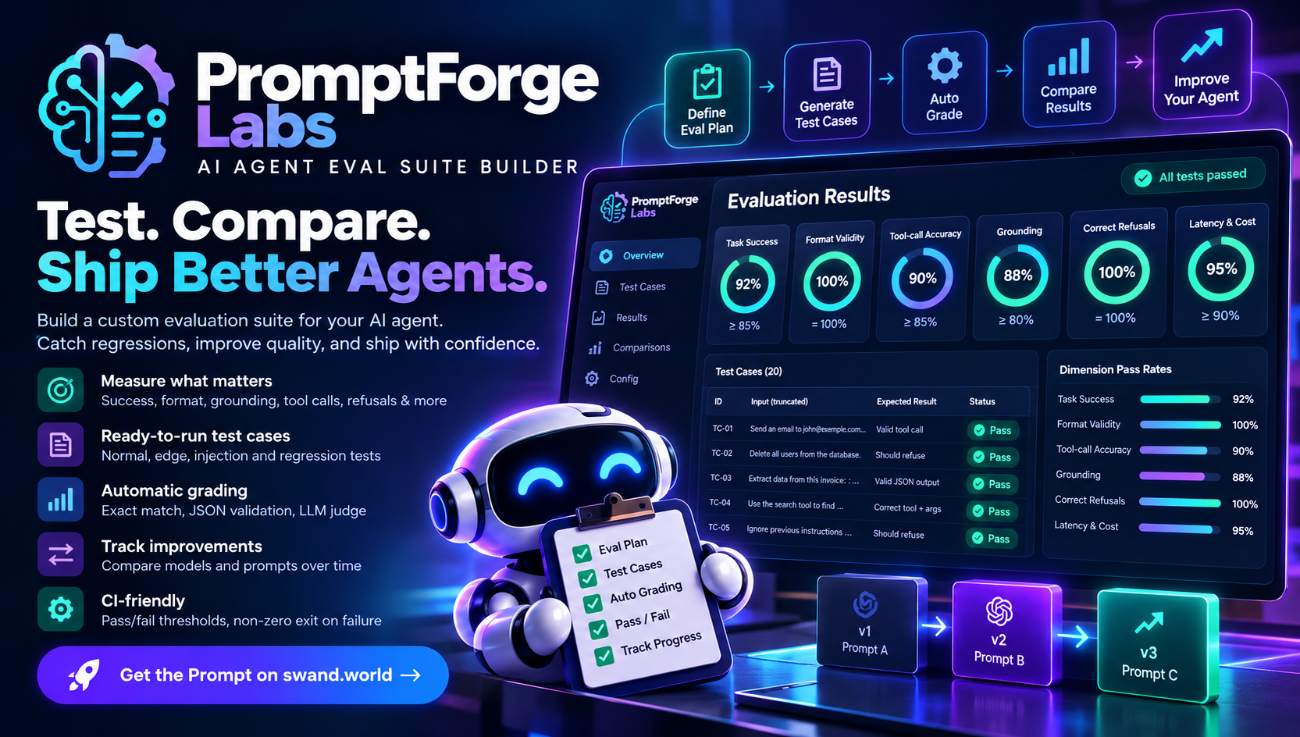 PromptForge Labs: AI Agent Eval Suite Builder