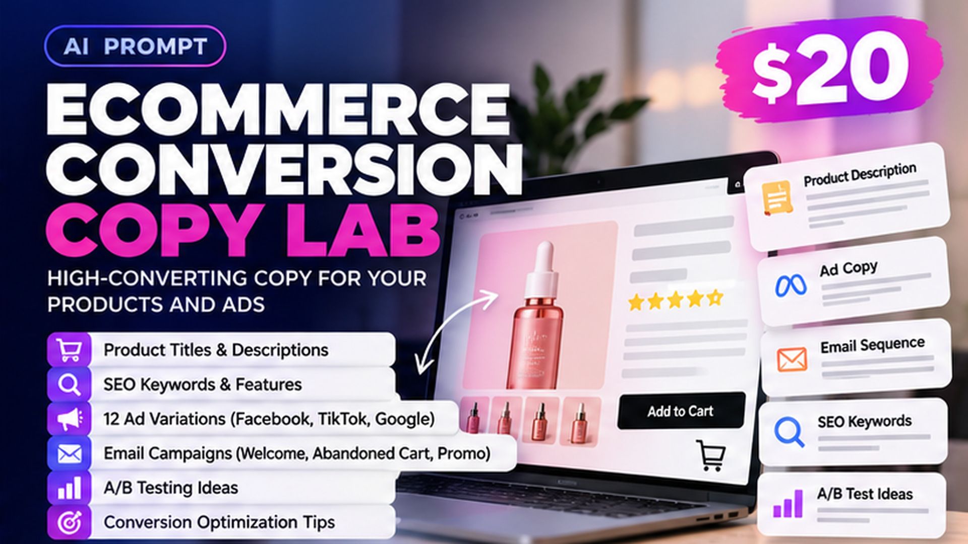 Ecommerce Conversion Copy Lab - Listings Ads Emails and A B