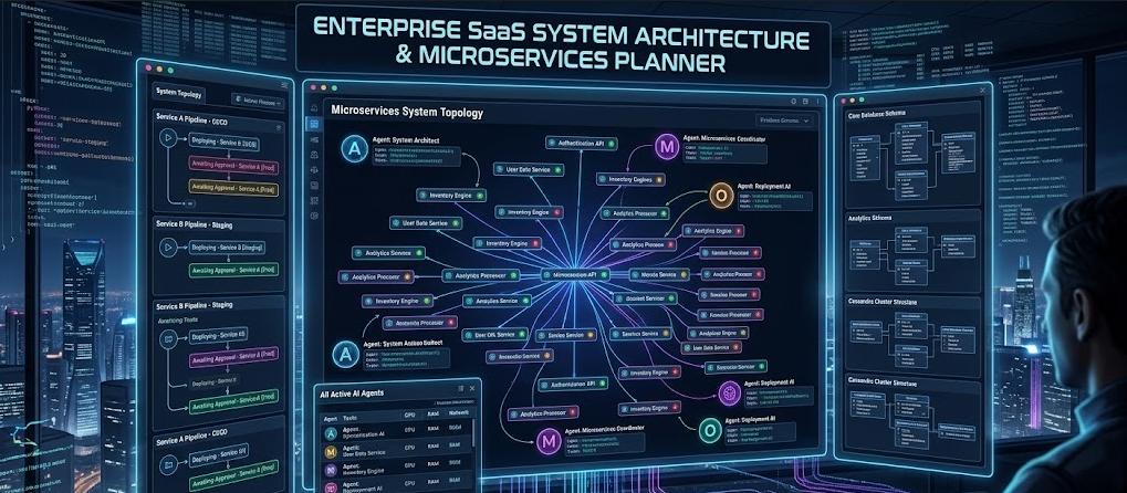 Enterprise SaaS System Architecture & Microservices Planner